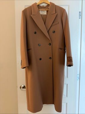 Wilfred Double-Breasted Tan Pea Coat